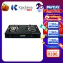 Kashiwa เตาแก๊สหัวคู่ รุ่น X-2500 หน้ากระจก หัวอินฟราเรด-หัวเทอร์โบ รับประกัน 1 ปี