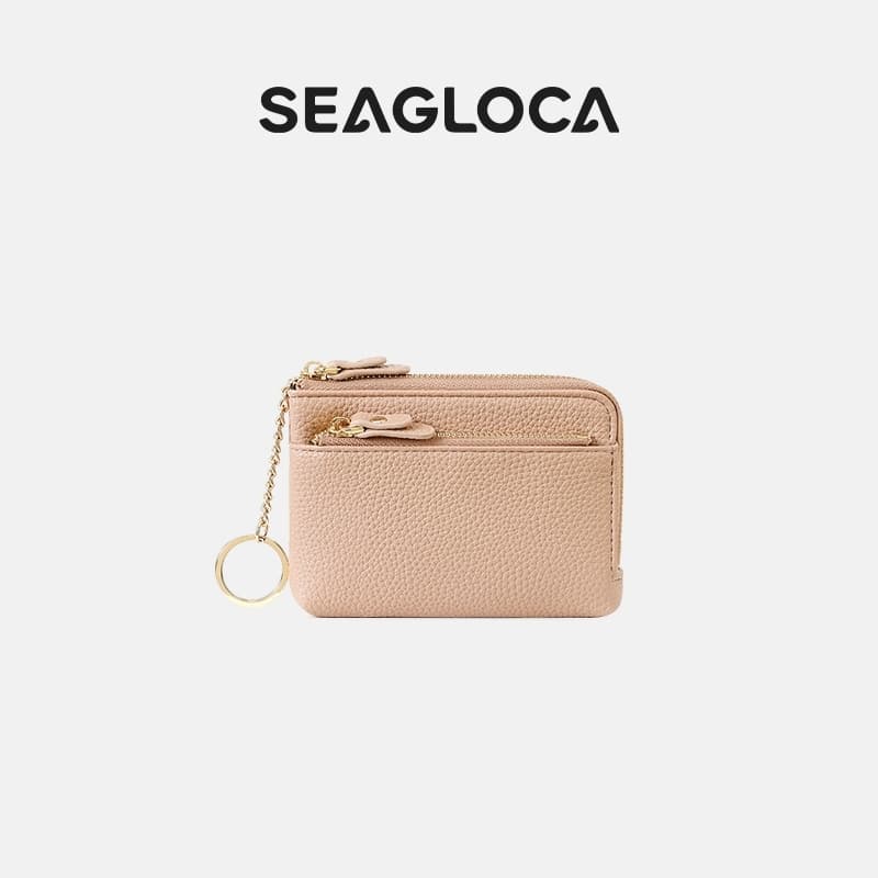 Seagloca กระเป๋าสตางค์เหรียญคีย์การ์ดหนังนุ่มเหรียญ Multi-Layer Storage Zipper…