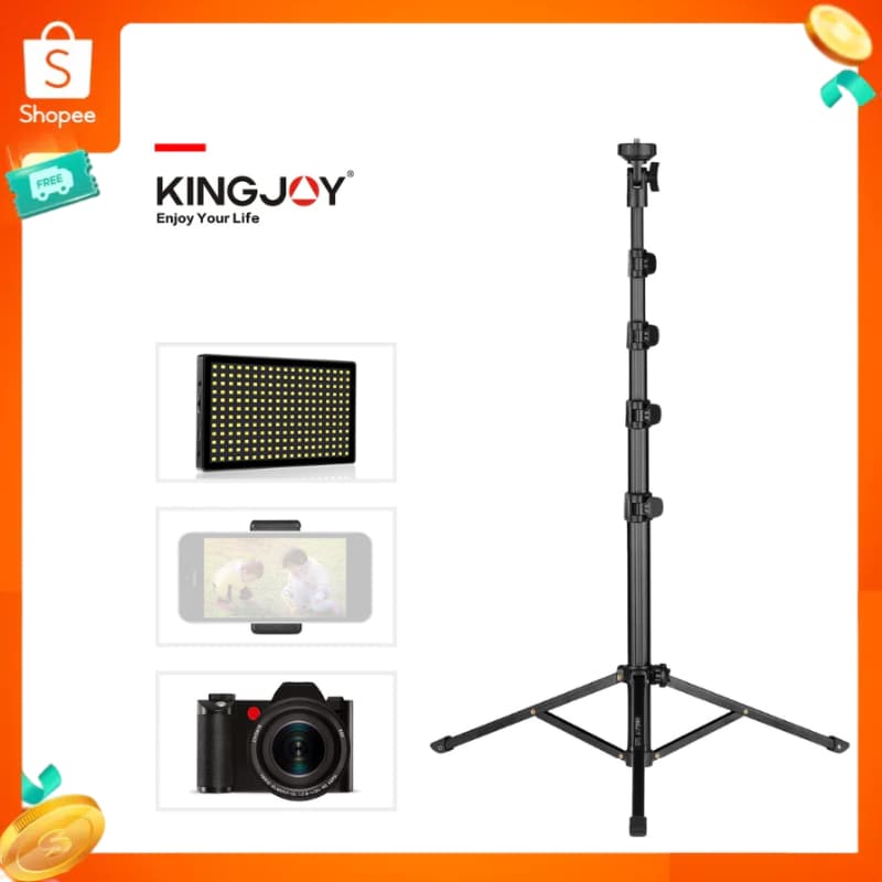 Kingjoy FL019 ขาตั้งกล้อง อลูมิเนียมอัลลอยด์ 1/4 นิ้ว อเนกประสงค์ สําหรับกล้อง สมาร์ทโฟน ไฟวิดีโอ อลูมิเนียม… รูปที่ 1