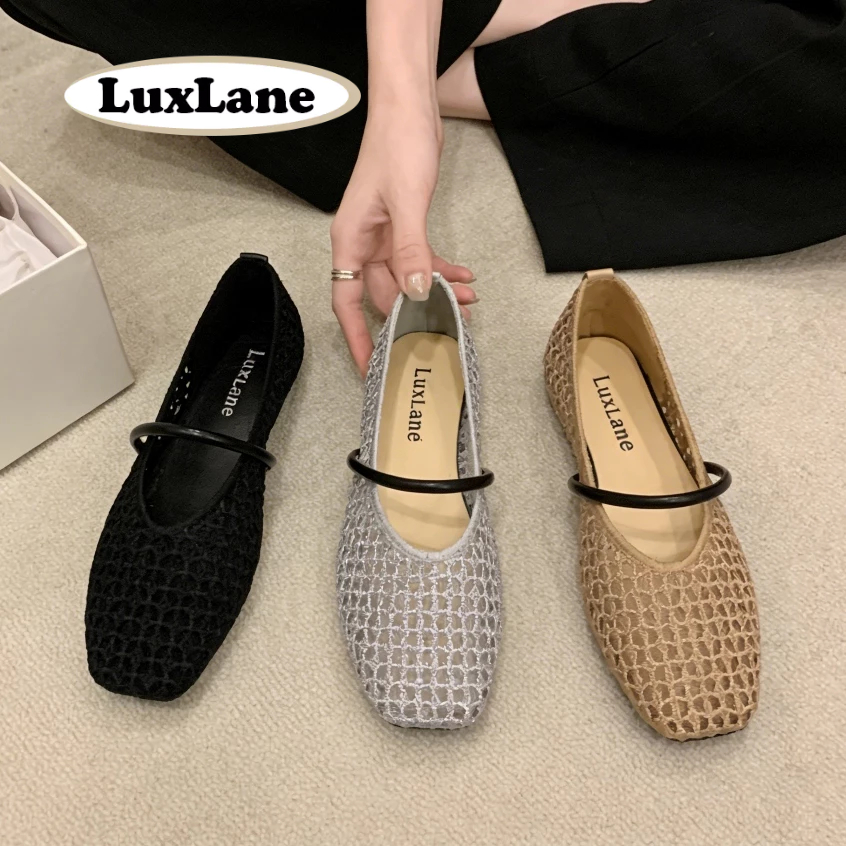 (พร้อมกล่อง) LuxLane Mary Jane Flats รองเท้าแตะสําหรับผู้หญิง Elegant Breathable…