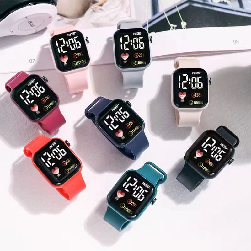นาฬิกา LED สไตล์มินิมอลเกาหลี จอแสดงผลดิจิตอลบางเฉียบ แฟชั่น Unisex Timepiece