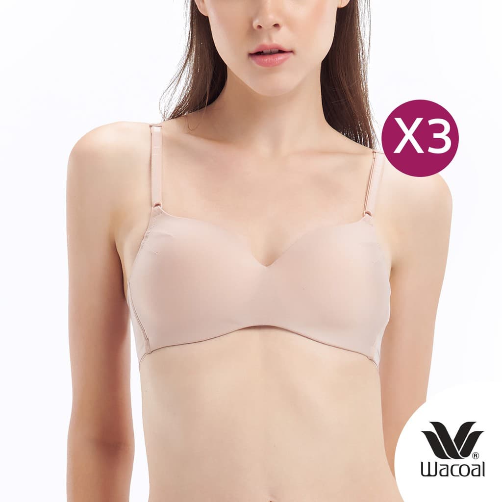 Wacoal Surprise Comfort Bra set 3 ชิ้น เสื้อชั้นในไร้โครง รุ่น WB3X96 สีเบจ (BE)