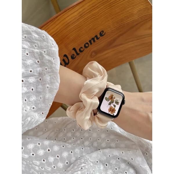 รุ่นใหม่ งาน So Cute สายผ้าซาติน + ที่มัดผม สุดเกร๋ สําหรับ Smart Watch 11 10 9 8 7 6 5 4 3 2 1 Se Ultra CD99…