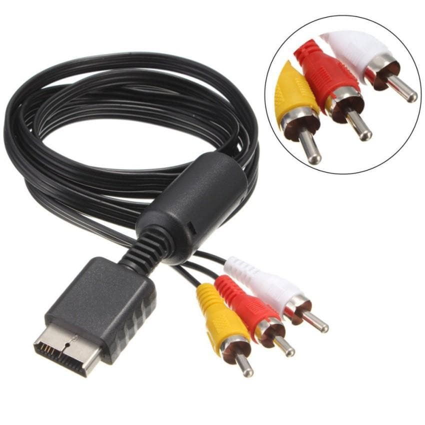 สาย AV PS1 PS2 PS3 Audio Video AV Cable Cord Wire to 3 RCA TV Lead for Sony Playstation PS1 PS2 PS3 สายแปลง…