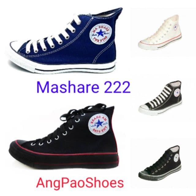 Hot item ส่งไว !!! ราคาถูกที่สุด !!! ของแท้ 💯% !!! Mashare รุ่น 222 รองเท้าผ้าใบหุ้มข้อ​