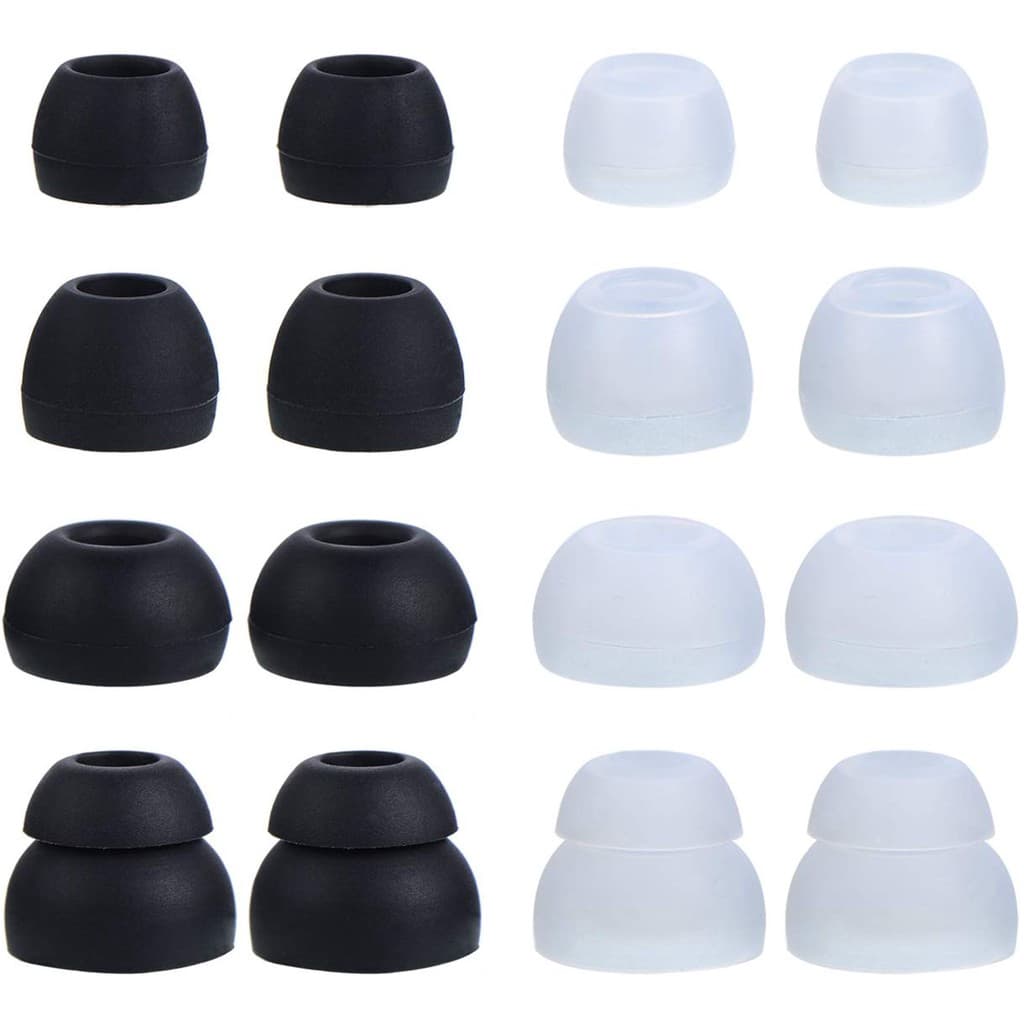 8 คู่เปลี่ยนหูฟังซิลิโคนเคล็ดลับ Eartips Earpads สําหรับ Skullcandy หูฟังสีดําและ Clear