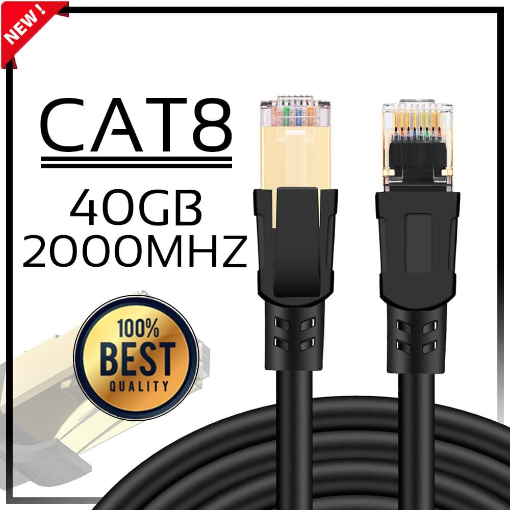 ใหม่ล่าสุด สายแลน Lan CAT 8(15m 20m 30m)Cat8 Ethernet Cable RJ45 8P8C Network 2000Mhz Patch 25/40Gbps for…