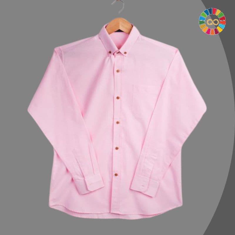 💯 เสื้อเชิ้ตคอปก แขนยาว(ทรงตรง) สีชมพูอ่อน 🎀มีอก 38-56 นิ้ว🎀(ไซร์เล็ก-ไซร์ใหญ่)