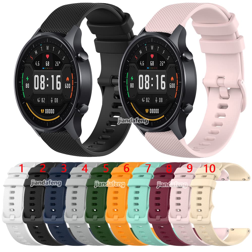 สายนาฬิกาซิลิโคนสีสันสดใสสําหรับ Xiaomi Mi Watch S3 S1 สปอร์ตสีที่ใช้งาน