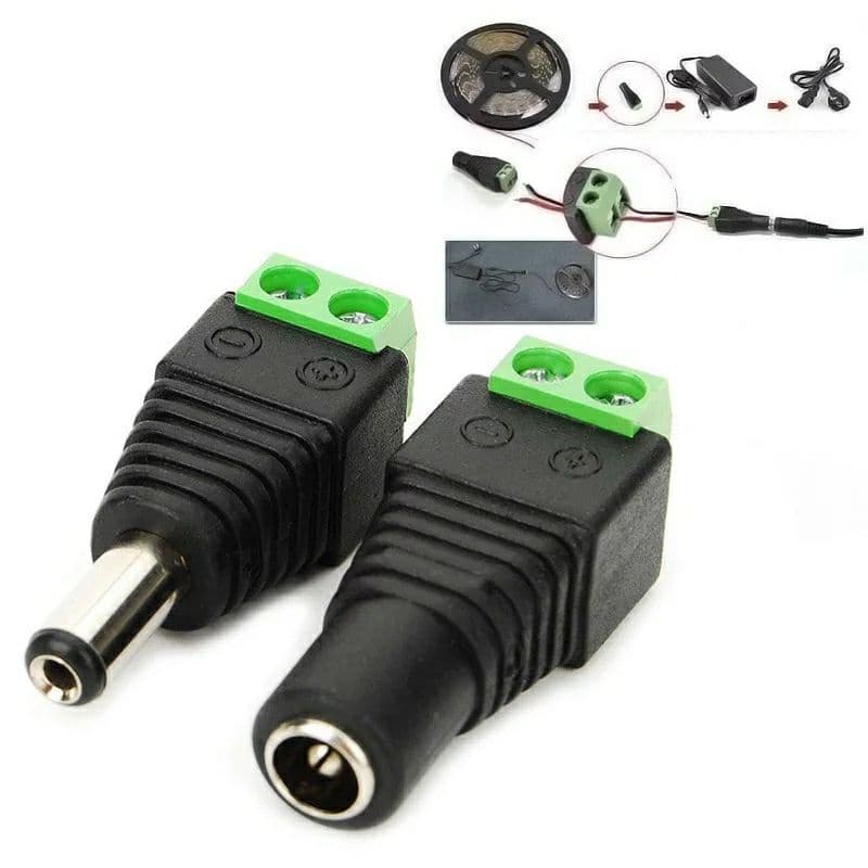 ราคาถูก ส่งไว DC Jack ตัวผู้ ตัวเมีย Connector แจ๊คชาย หญิง 5.5*2.1mm กล้องวงจรปิด CCTV **1ชิ้น ก็ส่ง