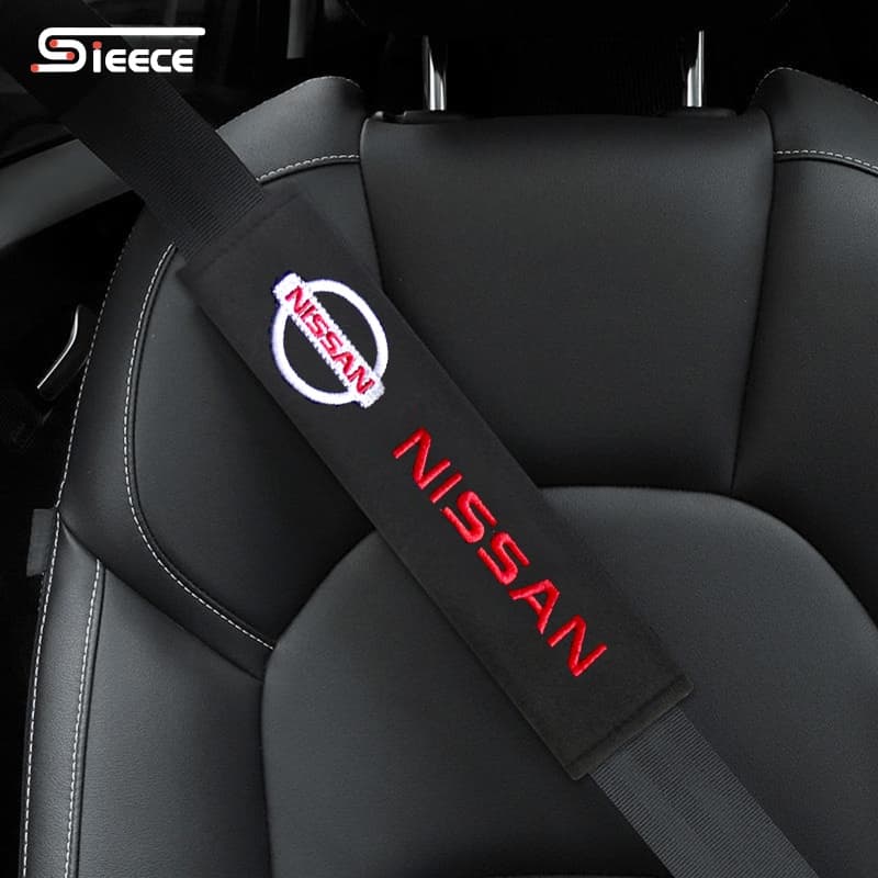 Sieece ที่หุ้มเข็มขัดนิรภัยรถยนต์ รถยนต์อุปกรณ์ภายในรถยนต์ สําหรับ Nissan Kicks March Almera Note JUKE Sylphy…