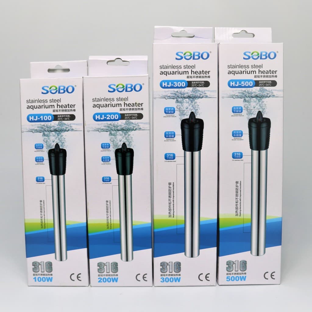 ฮีตเตอร์สแตนเลสอย่างหนา SOBO (ฮีตเตอร์ทําความร้อน เพื่อควบคุมอุณหภูมิ ป้องกัน และรักษาปลาป่วย…
