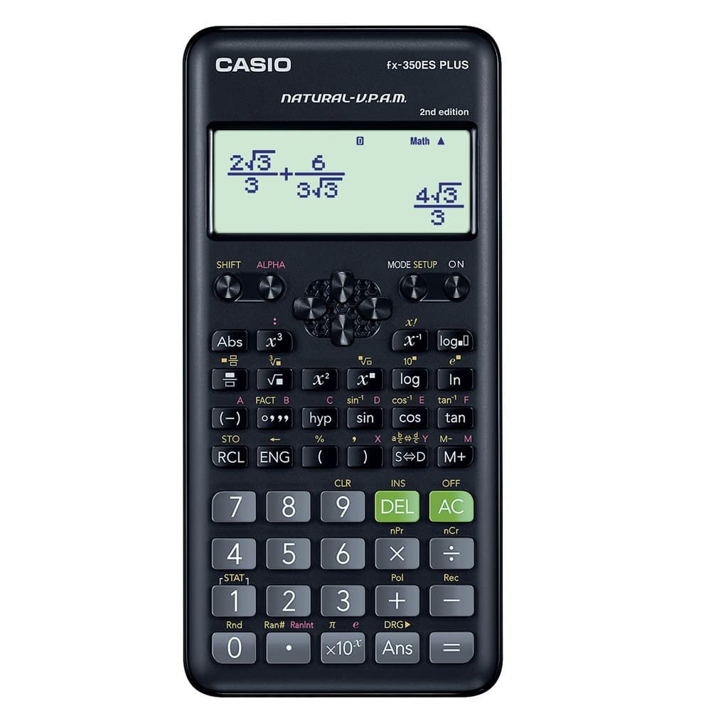 Casio Calculator เครื่องคิดเลข คาสิโอ รุ่น FX-350ESPLUS-2 สําหรับนักเรียน นักศึกษาที่ใช้งานเบื้องต้น 10+2…