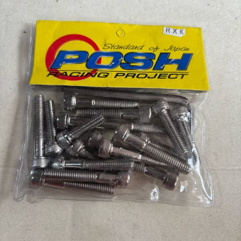 MESIN ENGINE BLOCK BOLT ENGINE BLOCK BOLT L KEY CHROME RXK RX_KING SET POSH คุณภาพสูง