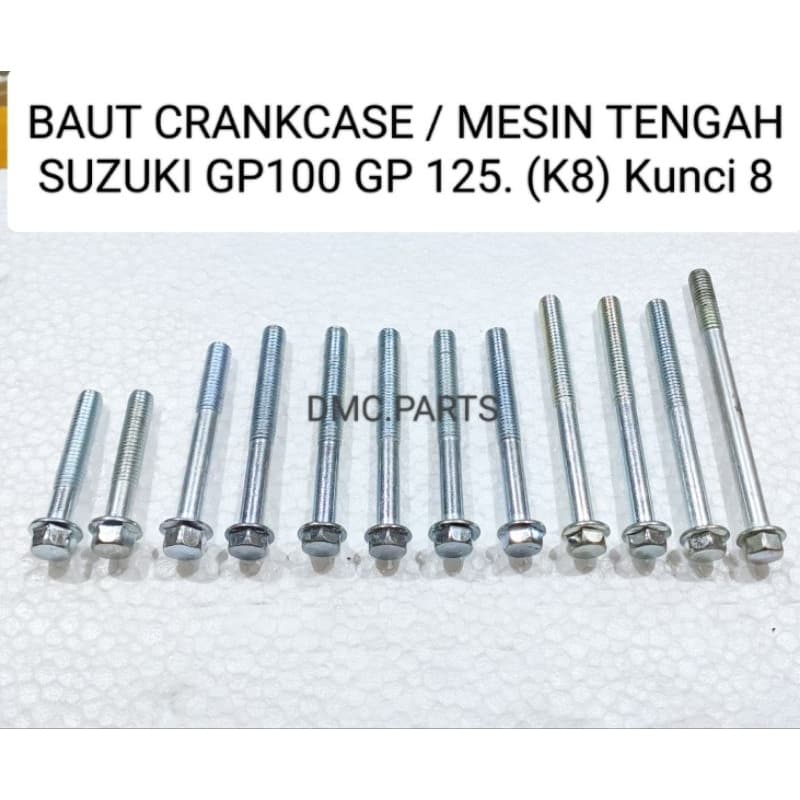 MESIN CRANKCASE BOLT / CENTER ENGINE KRENGKES SUZUKI GP100 GP125 GP 100 125. ( K8 ) กุญแจ 8