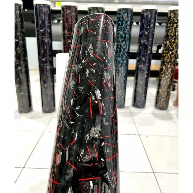 สติ๊กเกอร์คาร์บอนแดงปลอม ขนาด 50x100 ซม