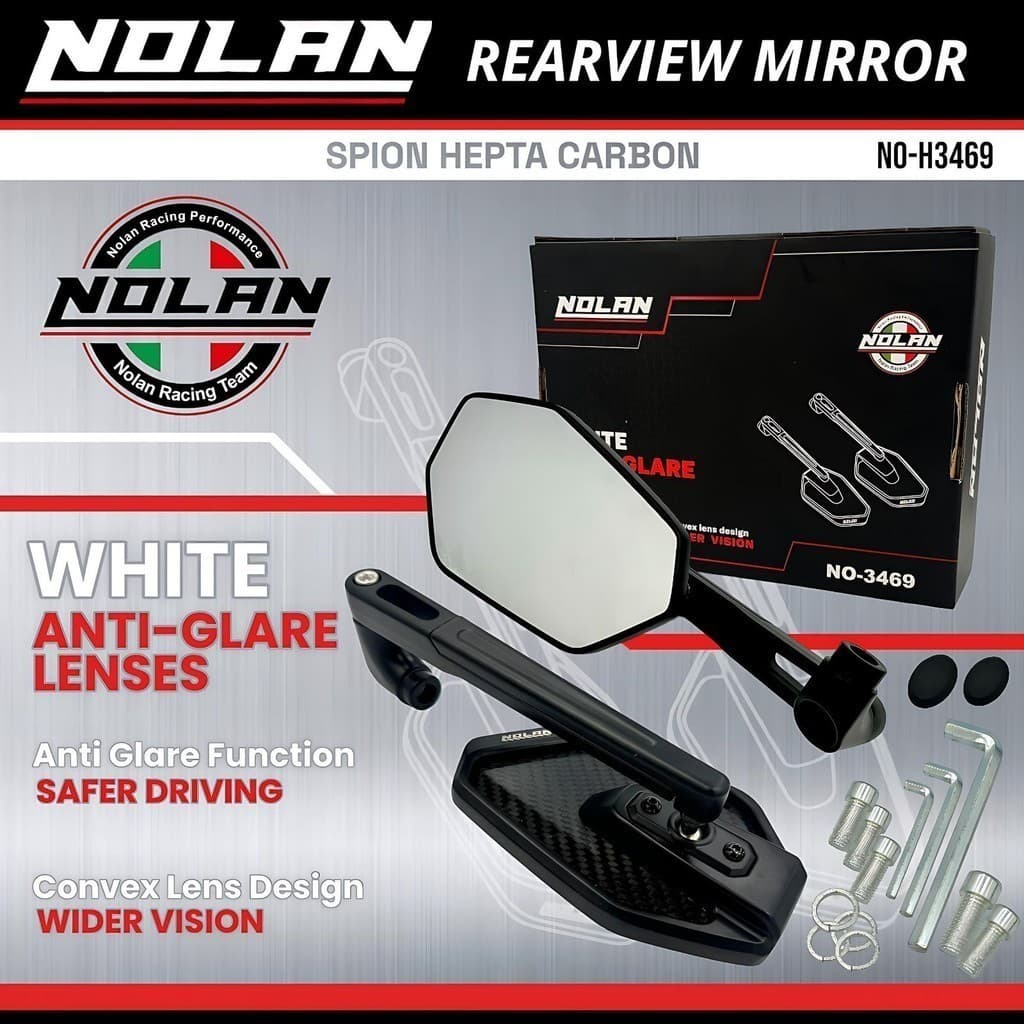 HEPTA คาร์บอน NOLAN กระจกมองหลังอลูมิเนียมเต็ม CNC วัสดุ Universal Motor vario 160 vario 125 vario150 pcx 150…