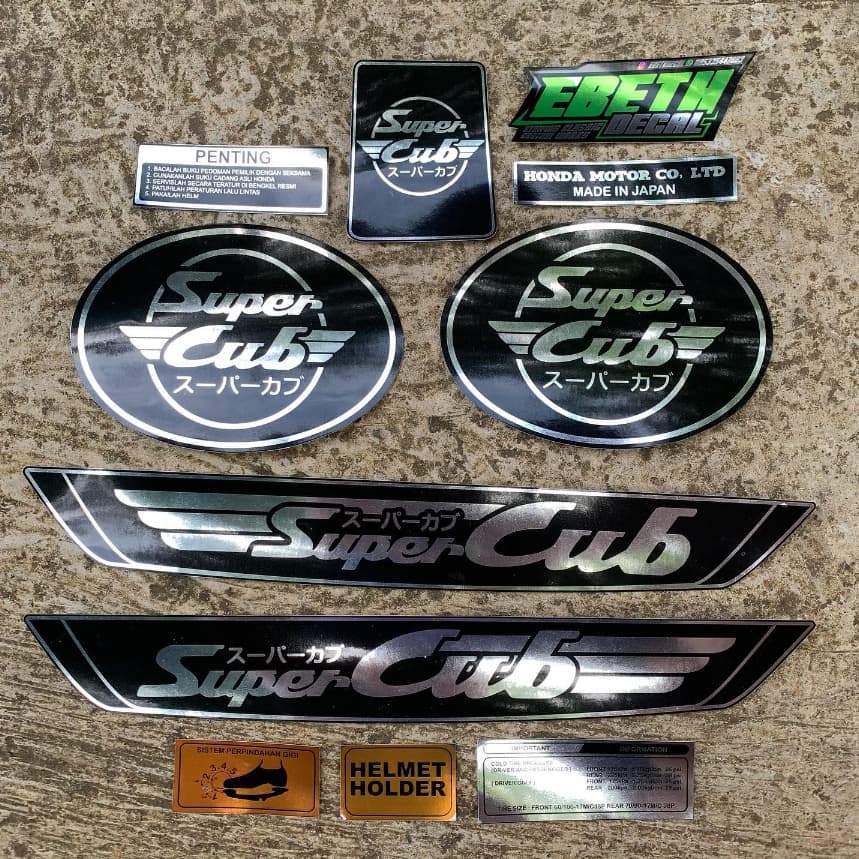 EBETHDECAL Honda C70 Motorcycle Striping (ED005) สีเงิน