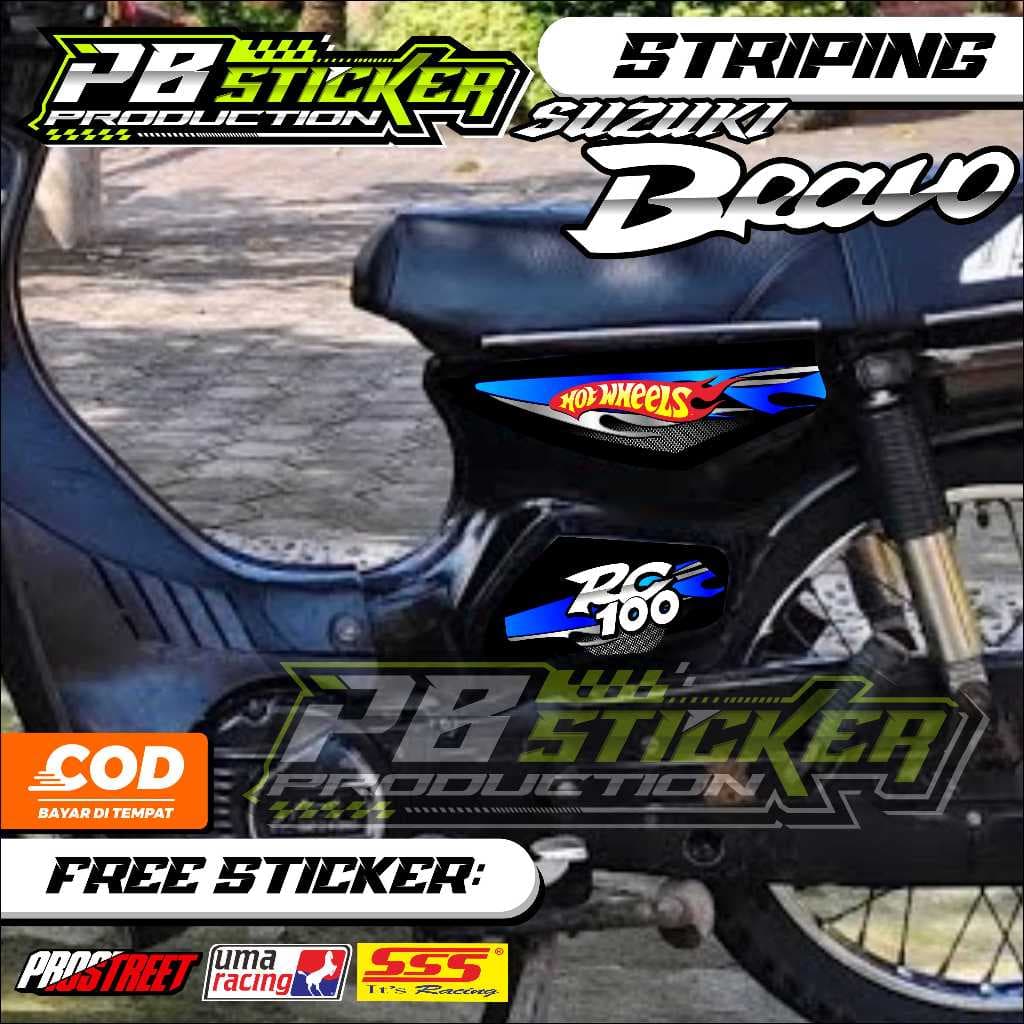 SUZUKI RC 100 BRAVO VARIATION STRIPING / SUZUKI RC 100 BRAVO สติ๊กเกอร์ LIST HOTWELS FIRE MOTIF