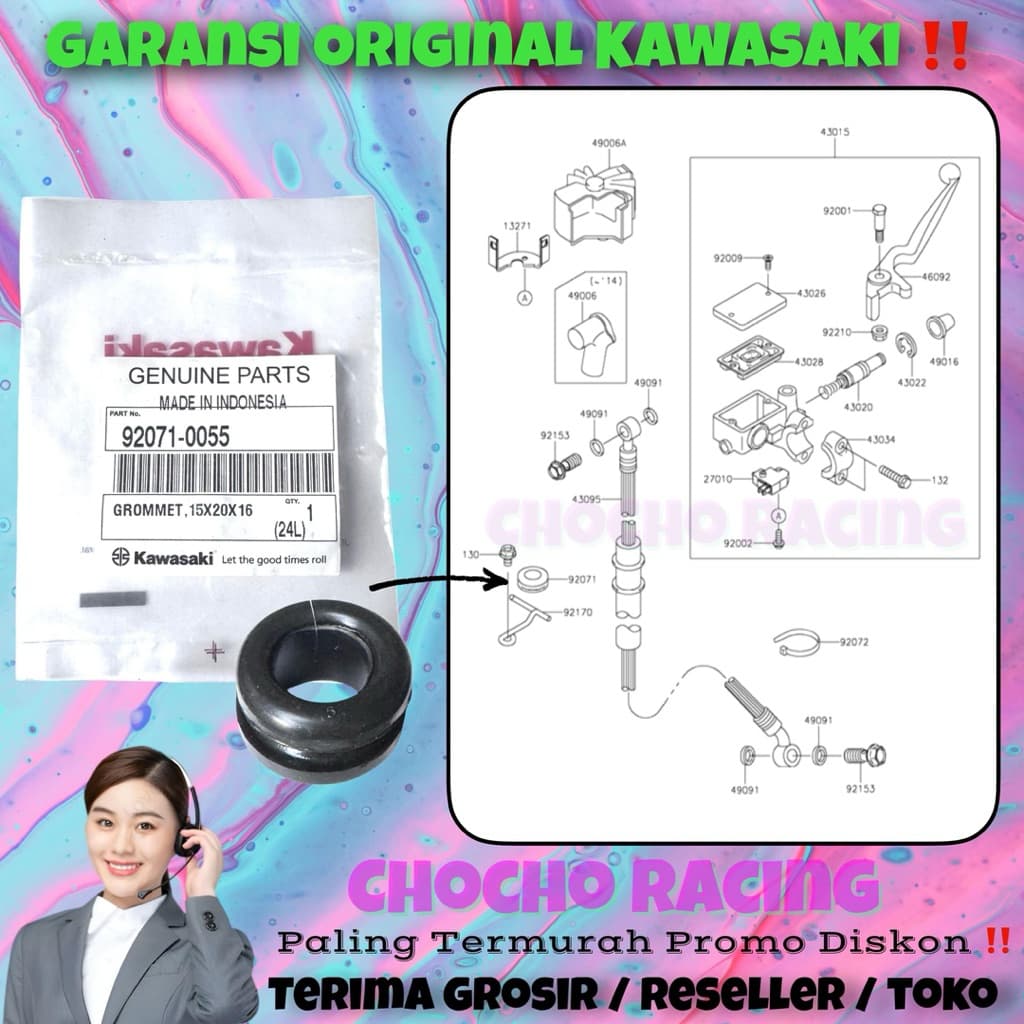 DAMPER RUBBER BRACKET FRONT BRAKE HOSE MOUNTING NINJA R/SS/RR OLD/NEW ZX CBU KR/KRR 150 ORIGINAL KAWASAKI…