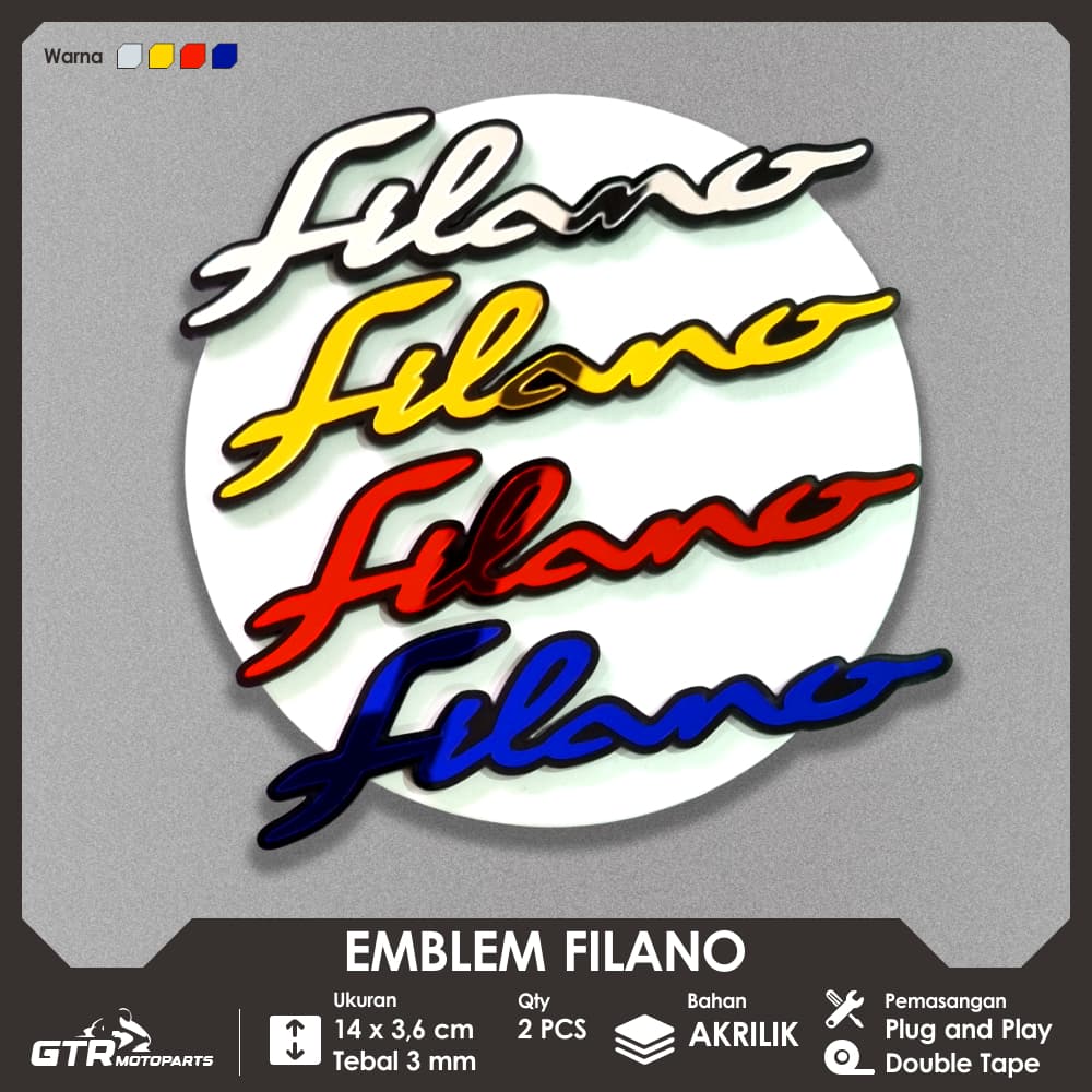 GTR Emblem Grand Filano 2 ชิ้นนูน 3D โลโก้ Grand Filano อุปกรณ์เสริม