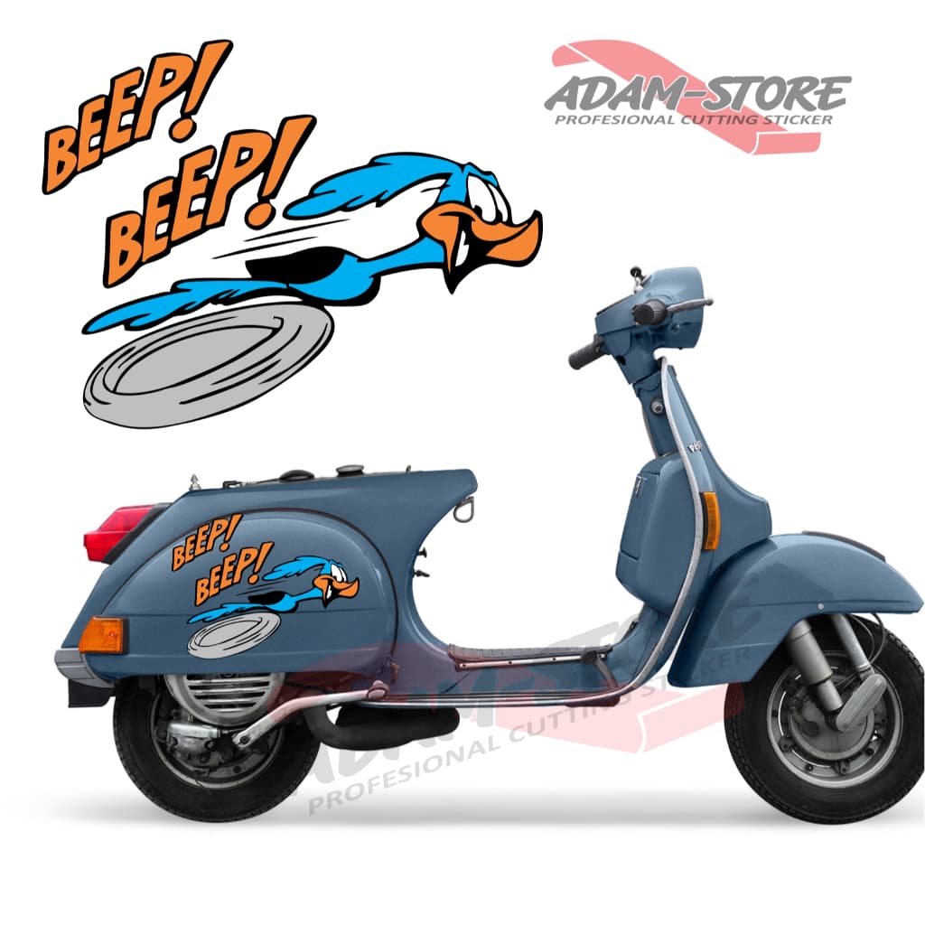 BB41 สติ๊กเกอร์มอเตอร์ไซค์ Vespa PX, สติ๊กเกอร์ ANIME BEEEP BEEEP, สติ๊กเกอร์มอเตอร์ไซค์ Vespa PX, mastic…