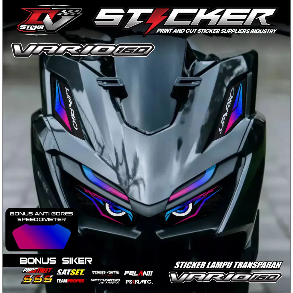ใหม่ VARIO 160 MOTORCYCLE HEADLIGHT STICKER - VARIO 160 HEADLIGHT EYEBROW STICKER 02