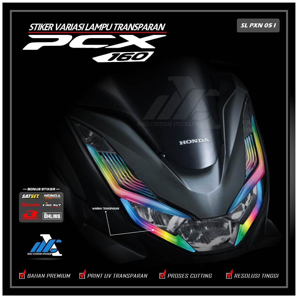 Pcx 160 NEW EYEBROW LIGHT STICKER - NEW PCX LIGHT STICKER - SL PXN 05