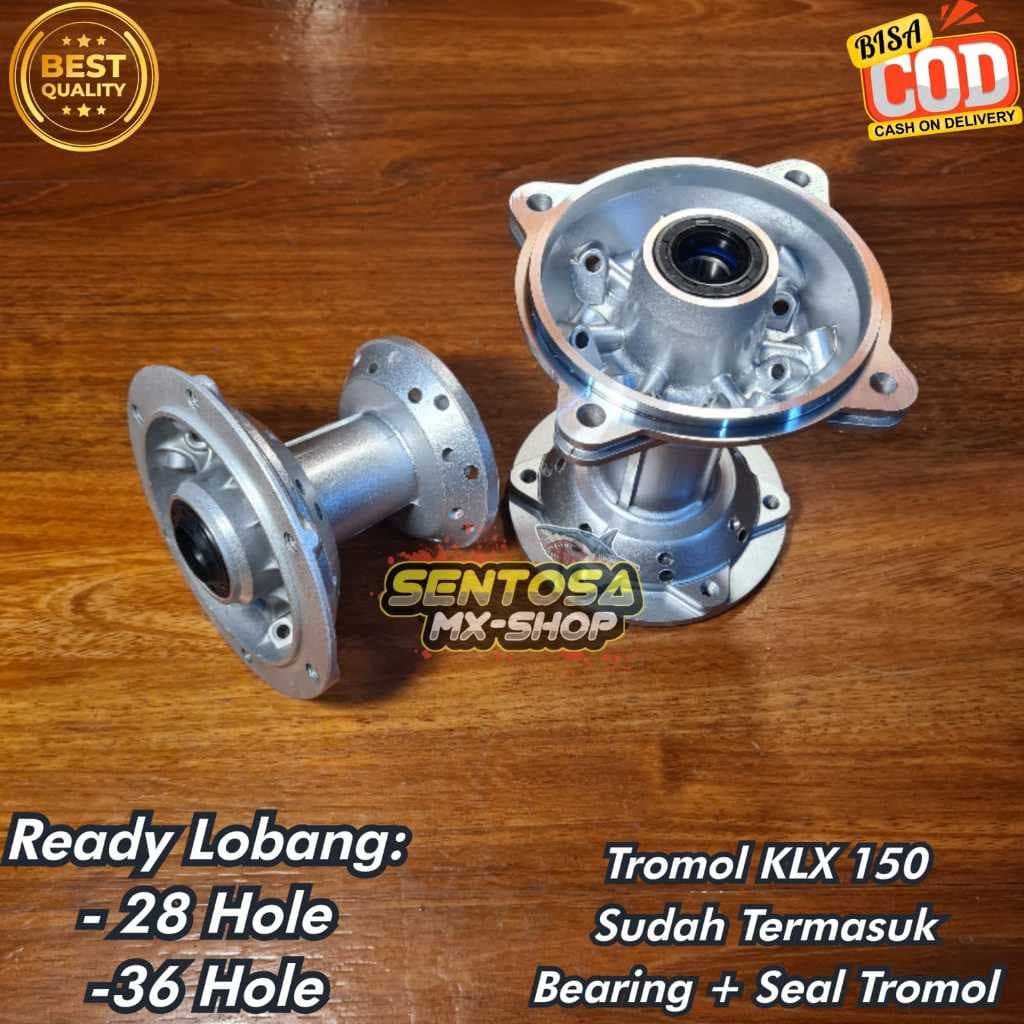 ด้านหน้าด้านหลัง DRUM KLX 150 / DTRACKER SILVER COLOR 28/36 HOLE COMPLETE LAHAR + DRUM SEAL