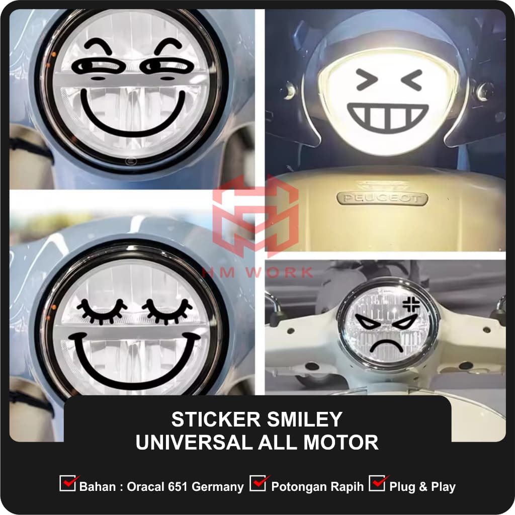 สติ๊กเกอร์รอยยิ้มสําหรับ FILANO FAZZIO VESWA PRIMAVERA ETC UNIVERSAL HEADLIGHTS