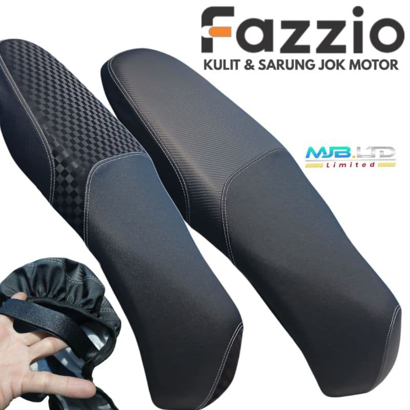 FAZZIO ผ้าคลุมเบาะมอเตอร์ไซค์ PCX รุ่น 3D Carbon Chess Motif Sand Combination วัสดุนําเข้า