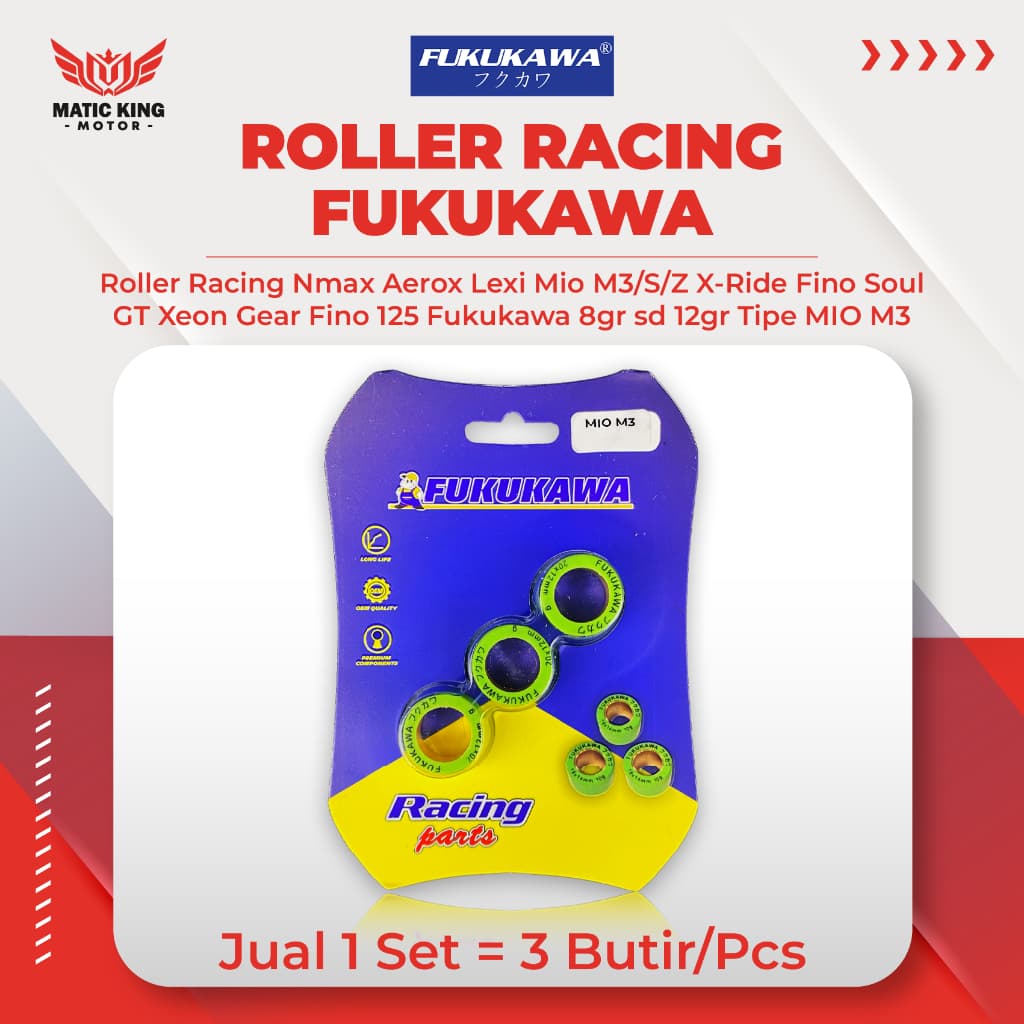 Fukukawa Roller Nmax Aerox Lexi Mio M3 SZ Soul GT Gear FreeGo Xride Fino Fazzio Grand Filano Xeon Racing 3…