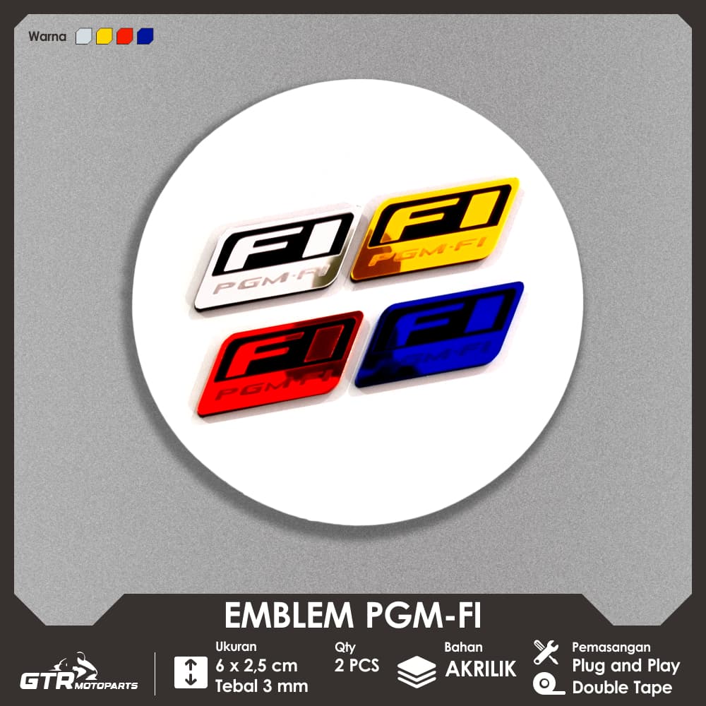 GTR Emblem PGM FI 1 PC 3D นูนโลโก้สัญลักษณ์ Honda PGM FI อุปกรณ์เสริมรถจักรยานยนต์