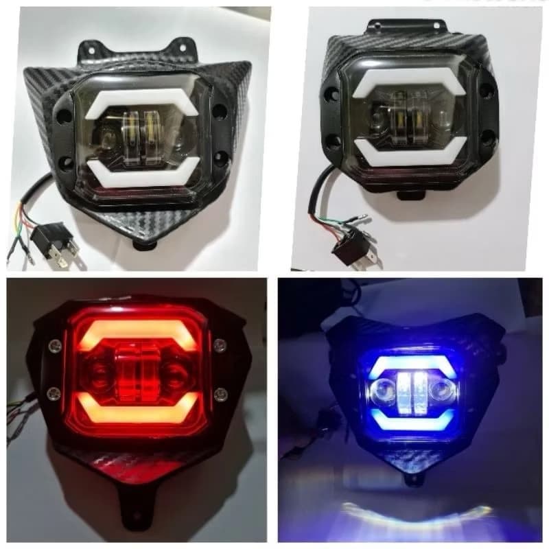 ไฟหน้าสะท้อนแสงกล่องเหล็ก klx crf wr 155 led daymaker plus eyes angel eyes / ไฟหน้า klx bf crf wr 155crf wr…