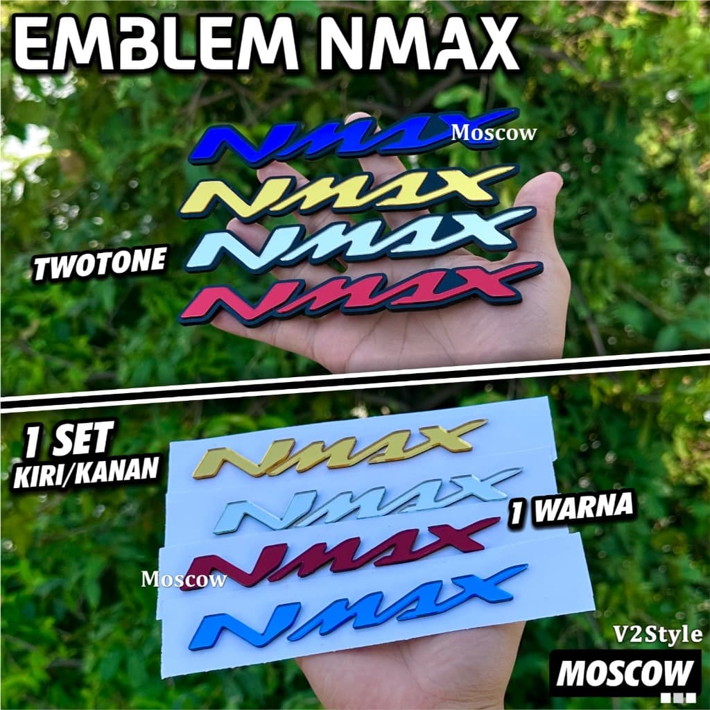 MERAH NMAX EMBLEM 2PCS 3D N MAX JAPAN RAISED LOGO ACRYLIC STICKER / N-MAX 155 สติ๊กเกอร์ตัวถังรถจักรยานยนต์ใน…