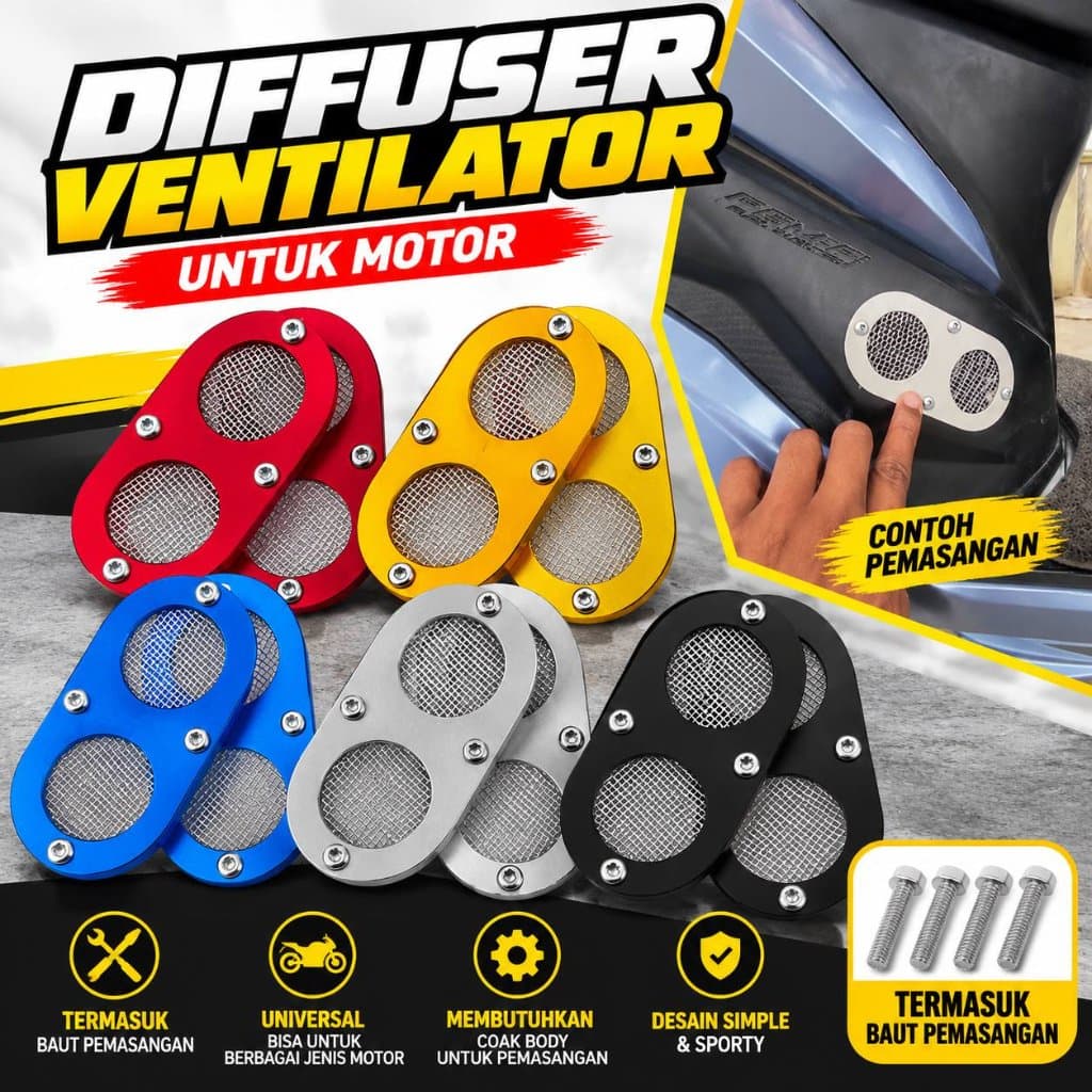 AIR VENTILATOR DIFFUSER สําหรับรถจักรยานยนต์ทั้งหมด YAMAHA NMAX XMAX AEROX LEXI HONDA PCX VARIO UNIVERSAL