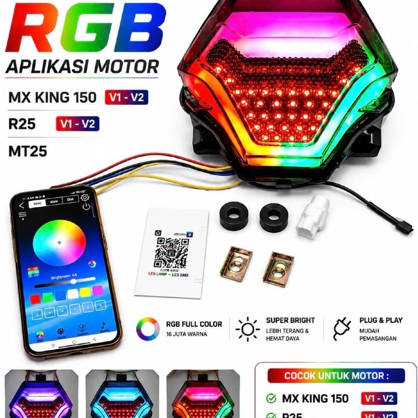 โคมไฟหยุดหลัง MX king R25 V1 V2 MT25 STOPLAMP R25 MX KING R15V3