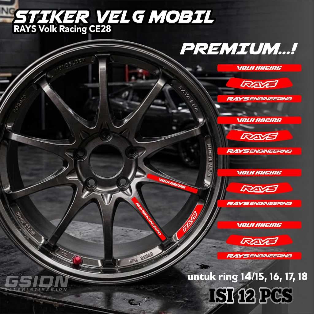 RAYS CE28 Club Racer Car Rim Trim สติกเกอร์แหวน 14 15 16 17 18 | สติ๊กเกอร์ตัดพรีเมี่ยม