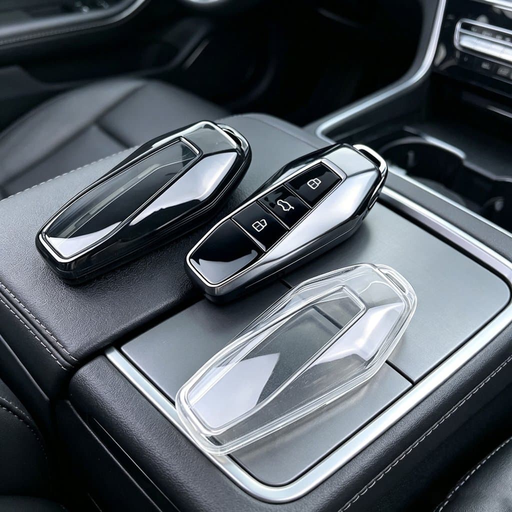 COLMER ซิลิโคนฝาครอบกุญแจ Chery J6 J6T CSH REEV EV กรณีคีย์รีโมทรถใสสีดําโปร่งใส