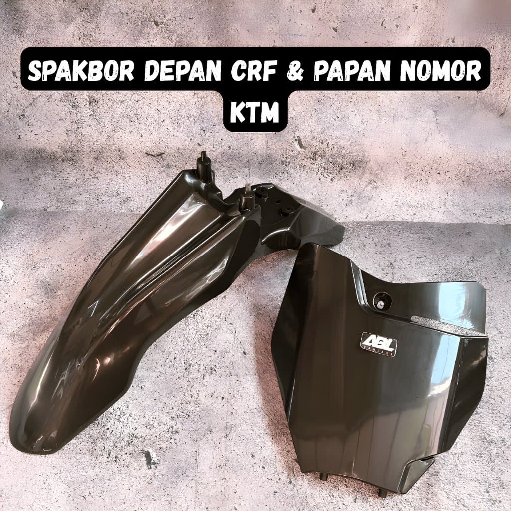 บังโคลนหน้า CRF110 และแผ่นตัวเลข KTM CRF250 - สภาพใหม่ สีดํา