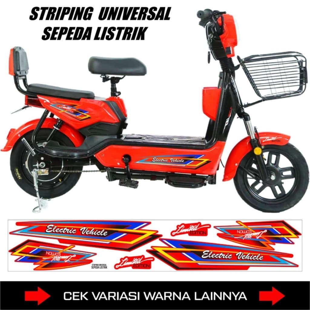 Universal Electric Bike Striping สติกเกอร์สําหรับจักรยานไฟฟ้าเด็กทุกประเภท/สติกเกอร์ Decal…