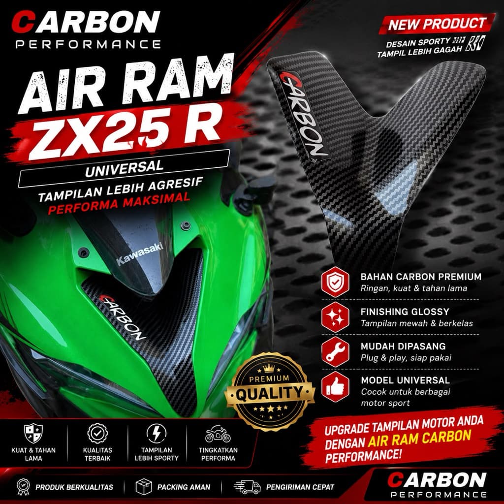 AIR RAM AIRRAM ZX 25 R CARBON GLOSSY zx wtp AIR vent cover zx25r อุปกรณ์เสริม zx25r variations zx25…