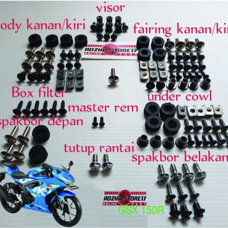 Suzuki GSX 150R น็อตตัวถังครบชุด/สลักเกลียวเต็มตัว Suzuki GSX 150