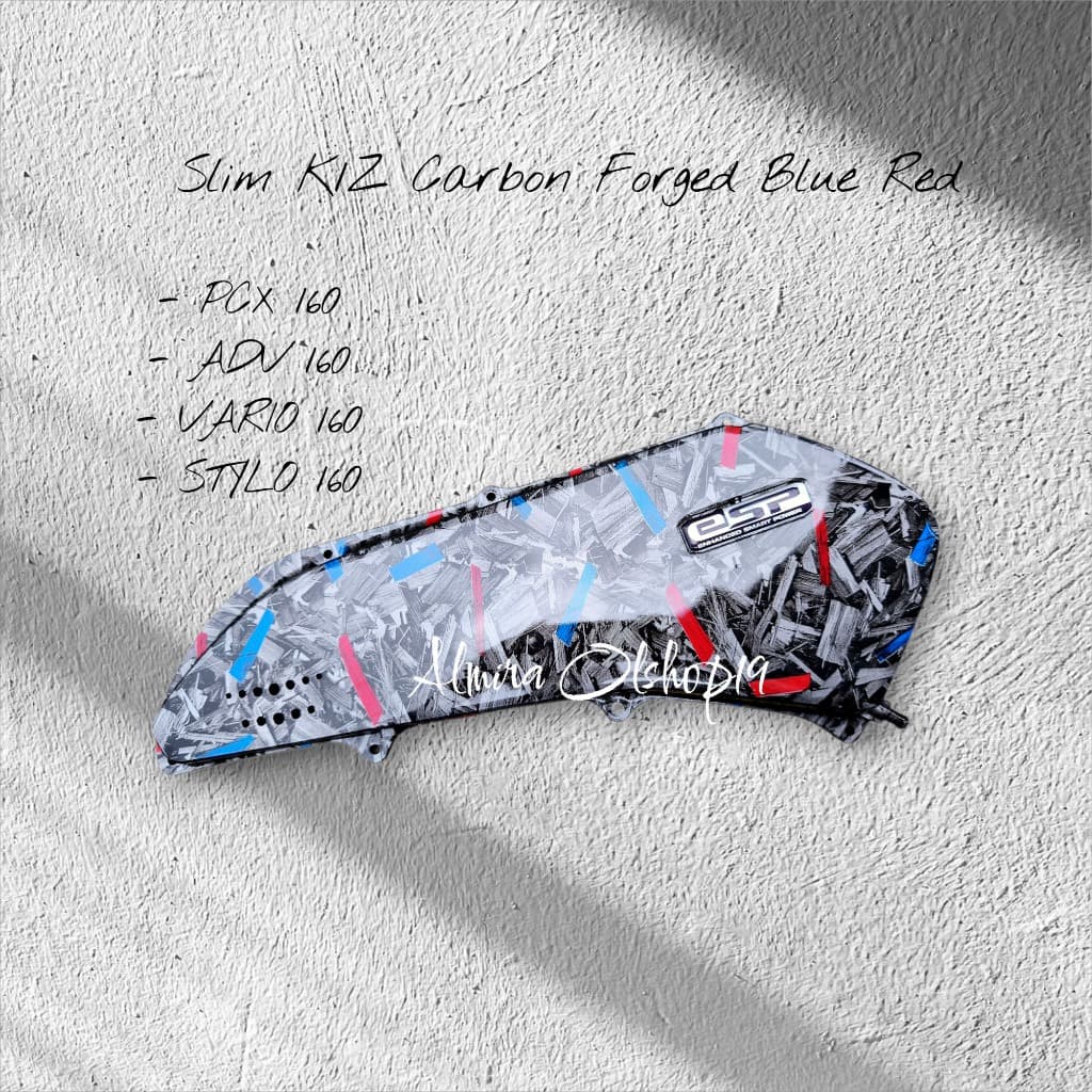 SLIM CARBON FILTER CAP FORGED BLUE RED K1Z PCX 160, ADV 160, VARIO 160, STYLO 160 ESP BLACK