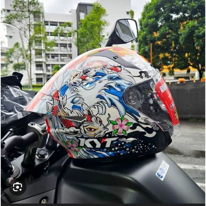สติ๊กเกอร์ติดหมวกกันน็อค KYT NFJ พร้อมปลามาเลเซีย MOTIF