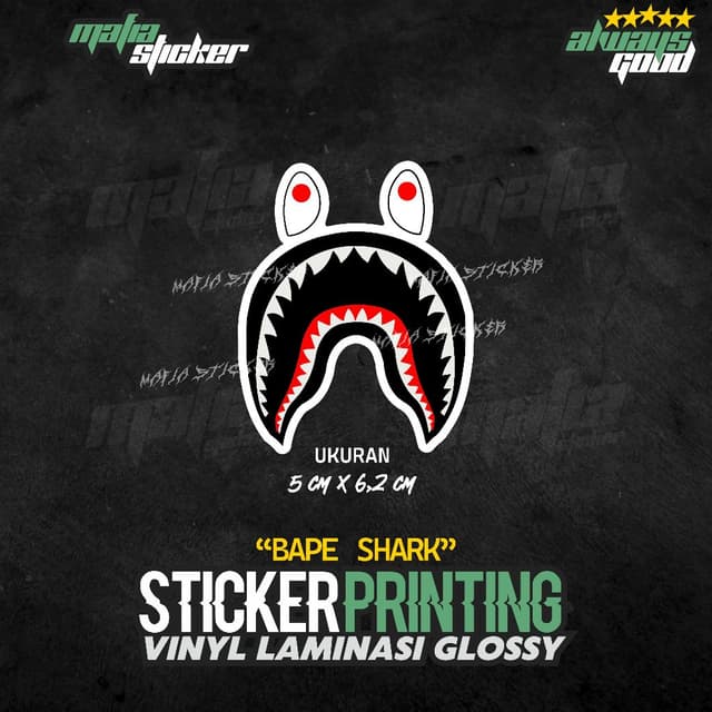 สติ๊กเกอร์ตัดพิมพ์ลาย BAPE SHARK LOGO