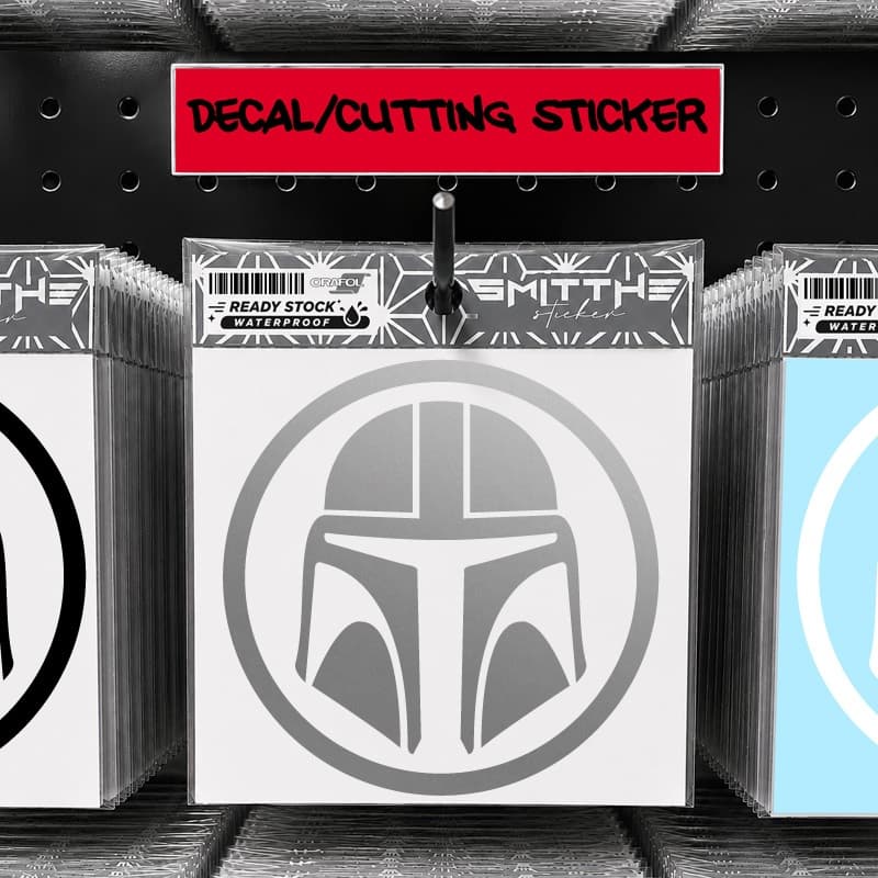 สติ๊กเกอร์ตัดโลโก้หมวกกันน็อค Star Wars The Mandalorian สําหรับอุปกรณ์เสริมในรถยนต์และรถจักรยานยนต์