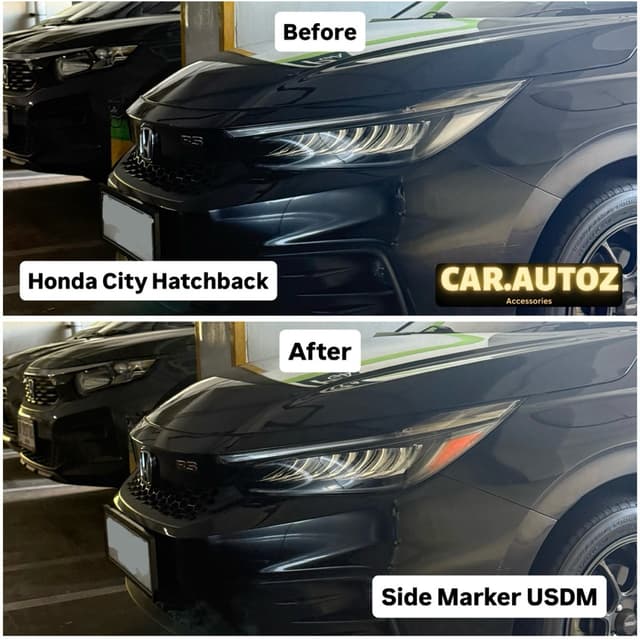 สติ๊กเกอร์เครื่องหมายด้านข้างสีส้มสําหรับไฟหน้า Honda City Hatchback