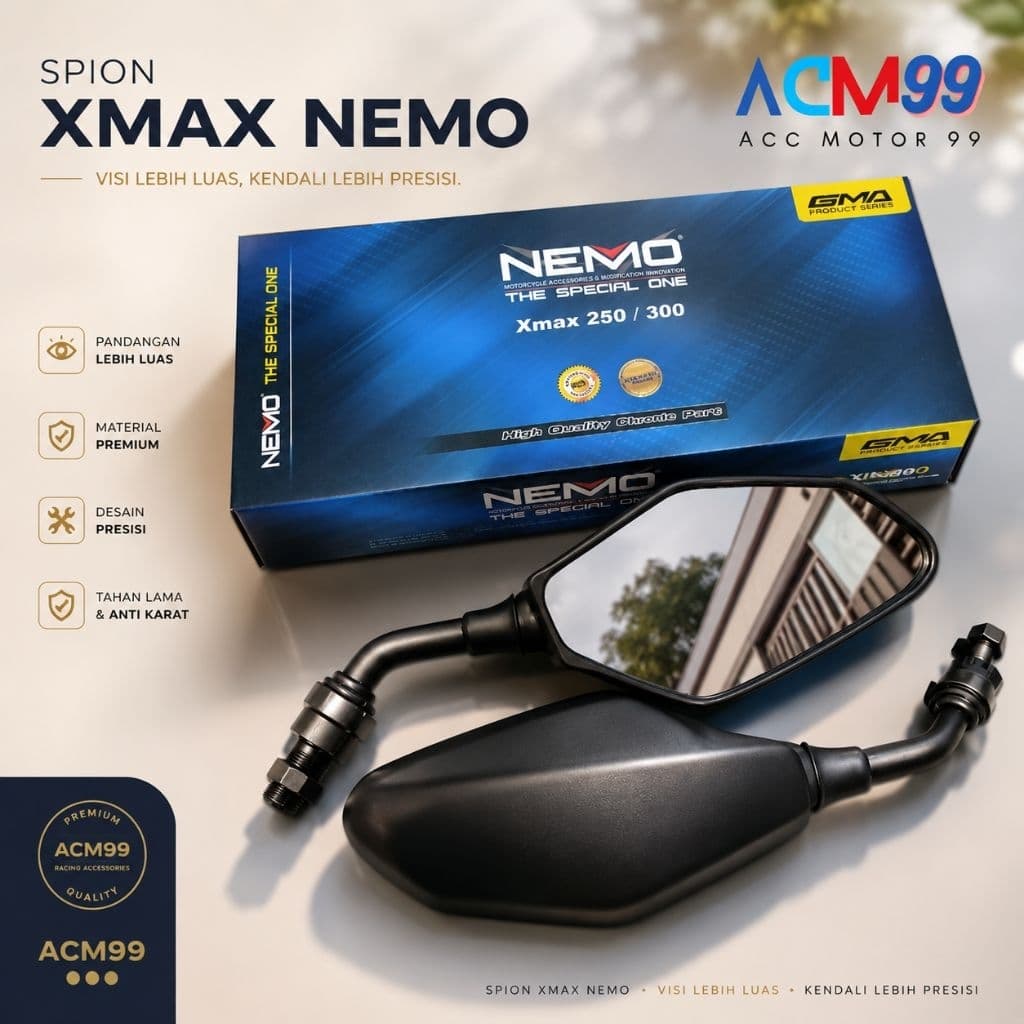 กระจก Xmax Nemo PnP สําหรับ vario adv pcx nmax aerox lexi ฯลฯ
