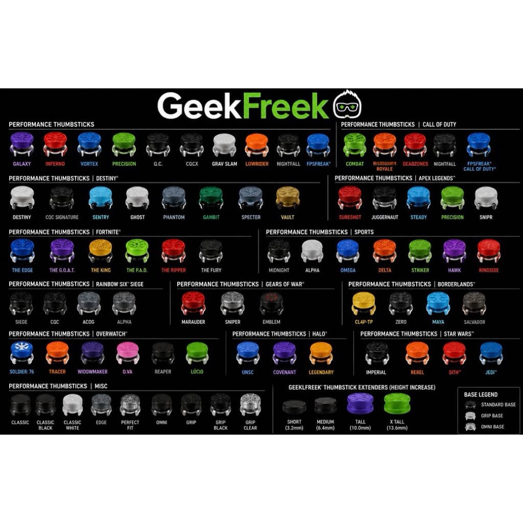 Geekfreek PS4 PS5 XBOX KF คอลเลกชันไม้นิ้วหัวแม่มือประสิทธิภาพระดับพรีเมียม